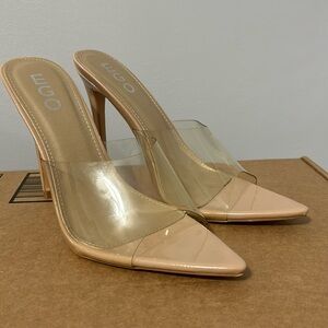 Clear nude heels sz 9